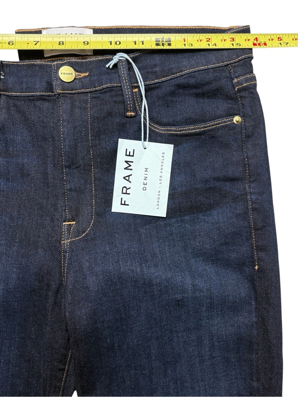 NWT FRAME Le High Skinny Crop Jeans in Dame Dark Wash • Size 31 • $258 - Picture 9 of 16